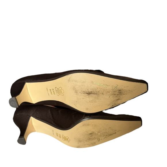 J. Loren Collection vintage brown fabric covered pumps with square toes size 8.5 - Picture 11 of 16